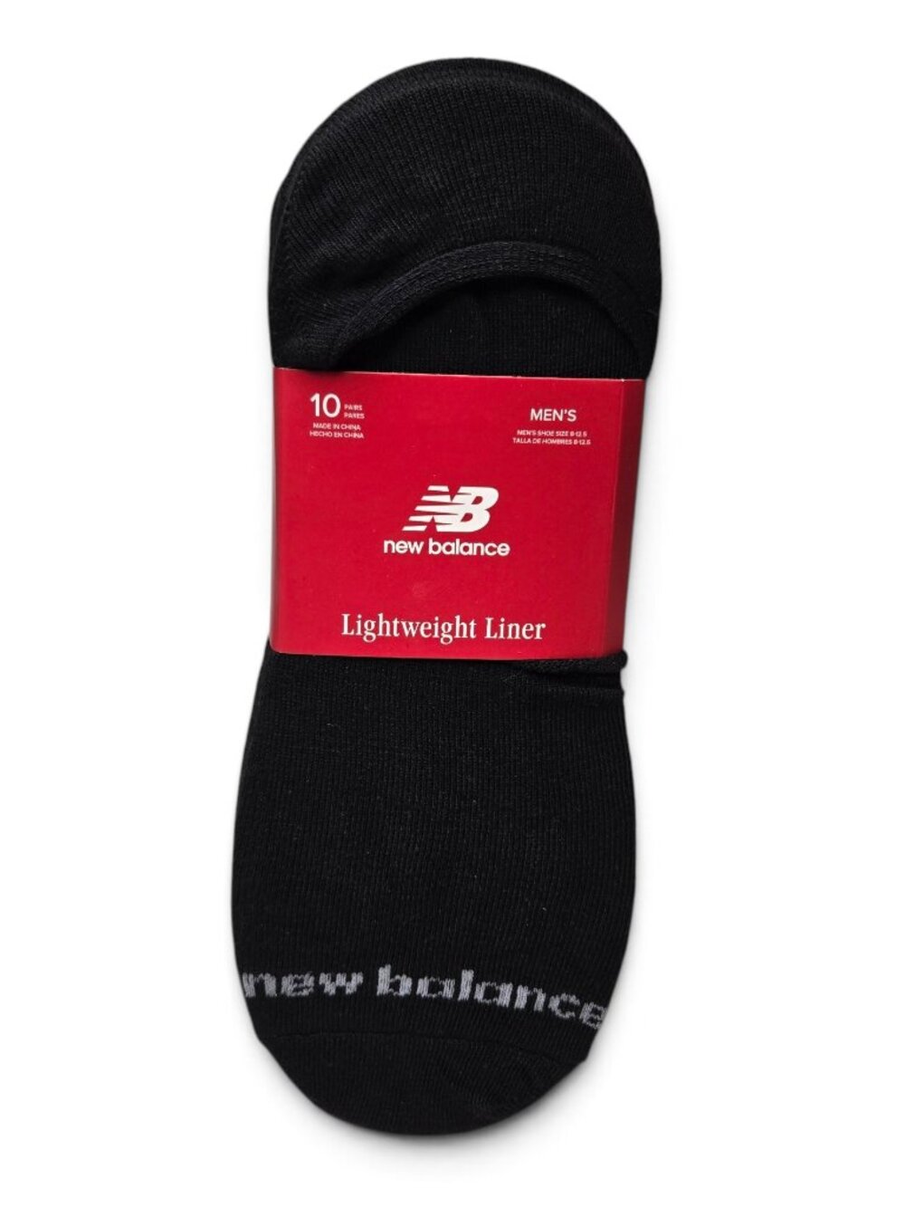 NWT New Balance Lightweight Liner No Show Socks Mens Black 10 Pair 8 to 12.5